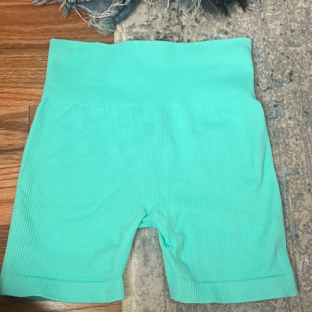 Light blue almost aqua workout shorts